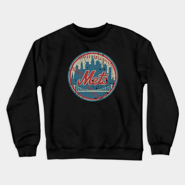 VINTAGE RETRO STYLE - NY METS BASEBALL 70S Crewneck Sweatshirt by lekhartimah